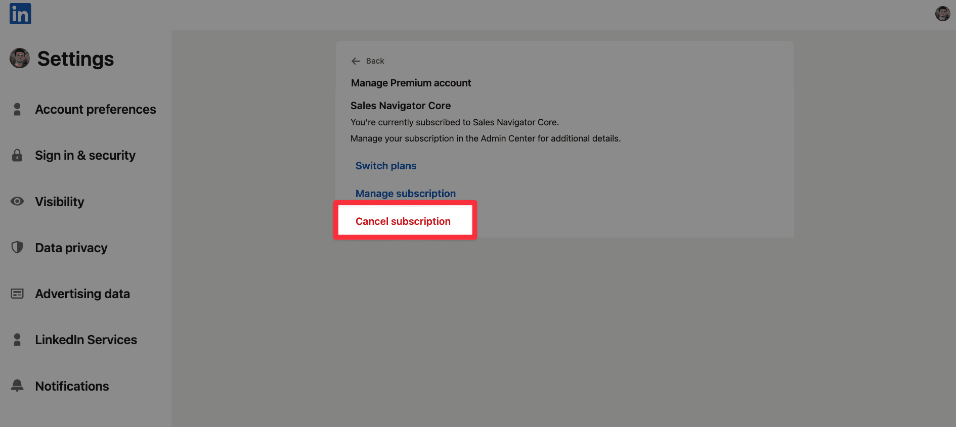 How to cancel your LinkedIn Sales Navigator plan