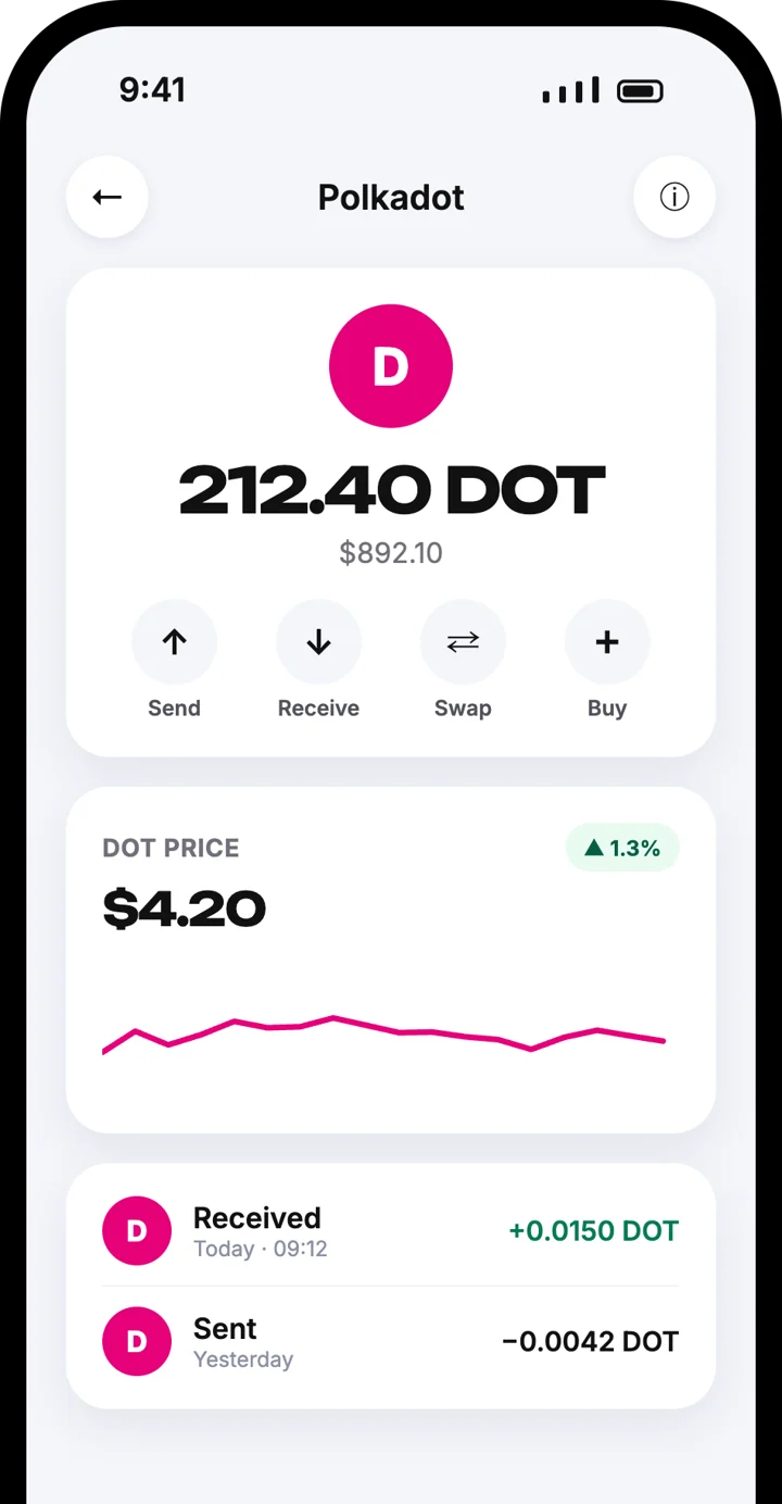 Atom Wallets app screen