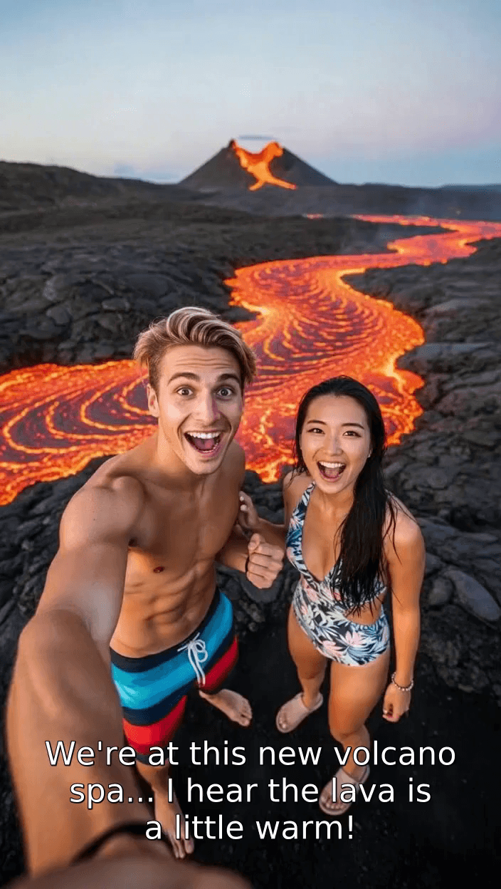Lava Spa POV A Little Warm - Professional AI video template for product advertising on Instagram Reels
