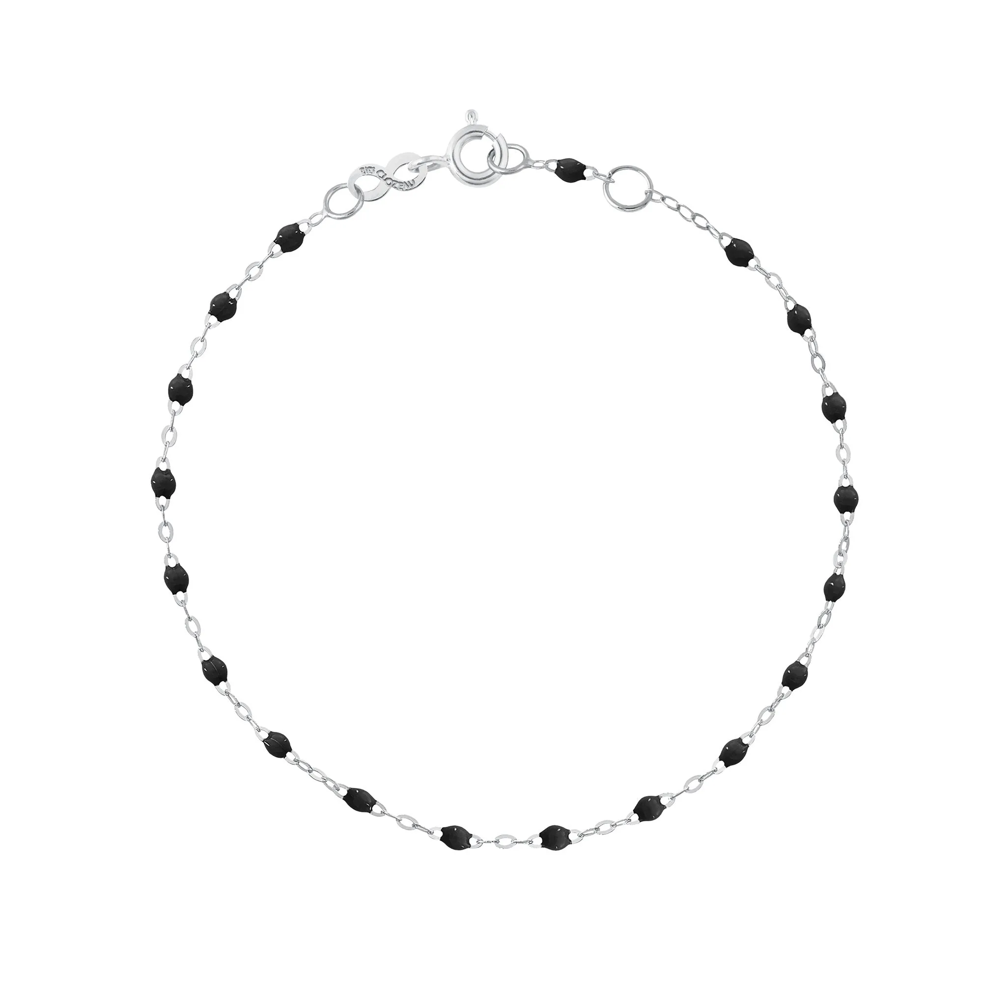 Bracelet noir Classique Gigi, or blanc