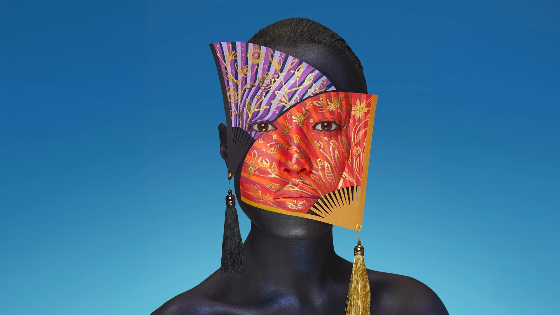 CGTV Culture Express, digital portrait fusing traditional art and modern identity through a vivid, surreal composition celebrating cultural diversity