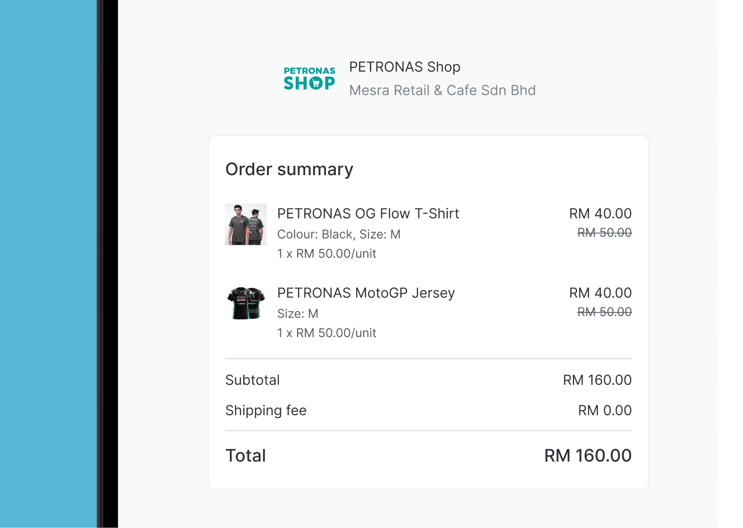 Order summar overview