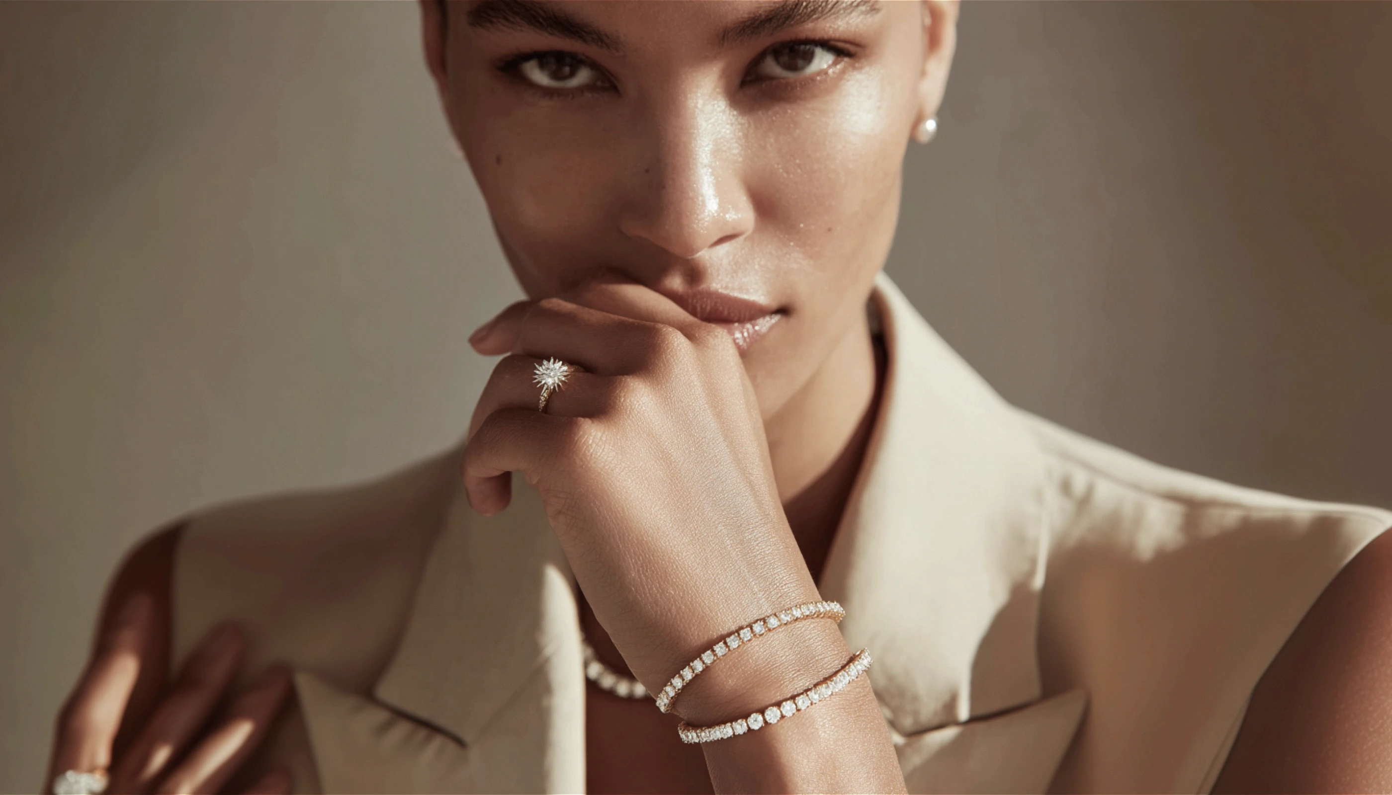 Luxury jewelry brand identity overview with premium packaging design