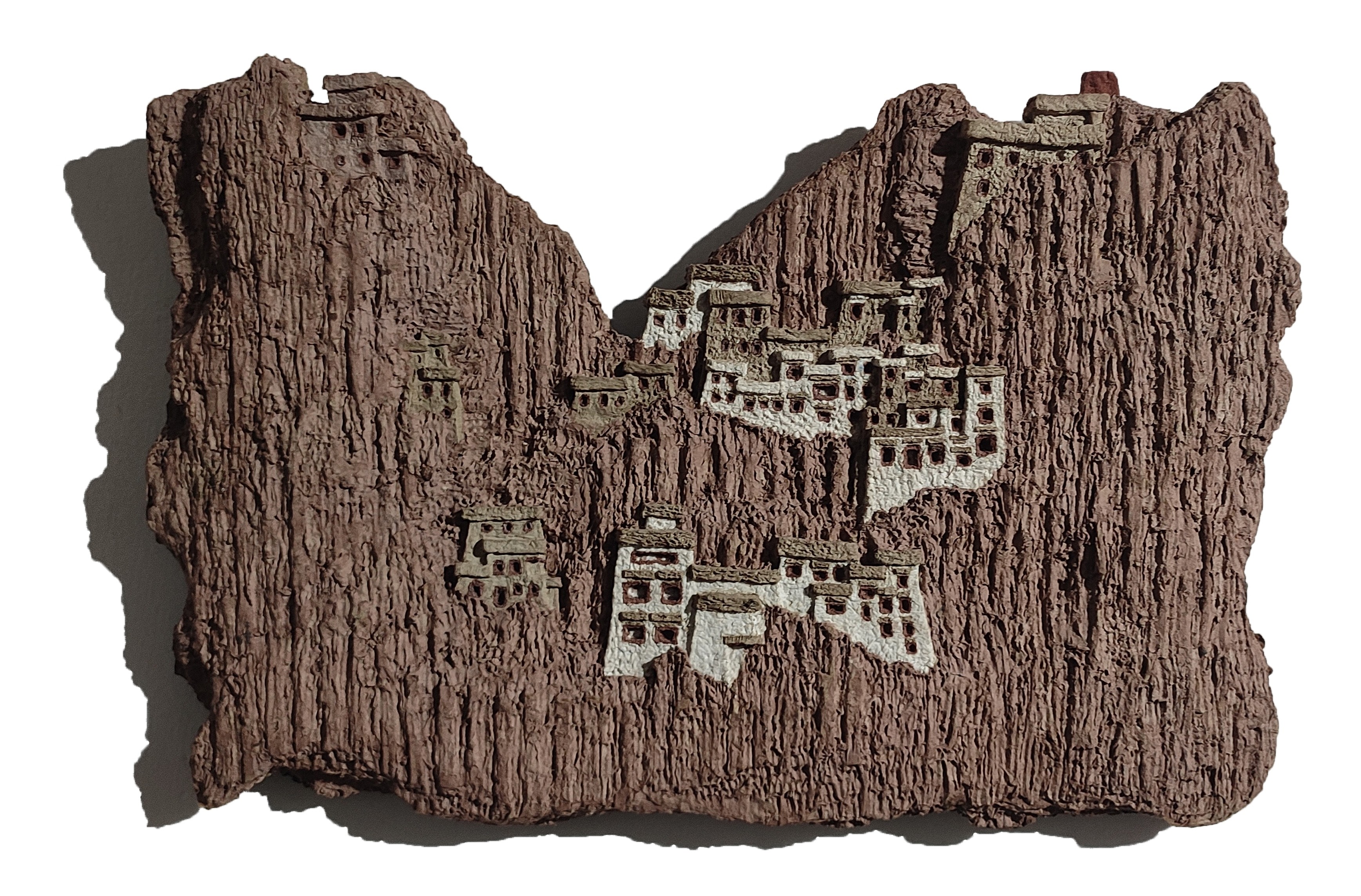 herd of sheep on road painting