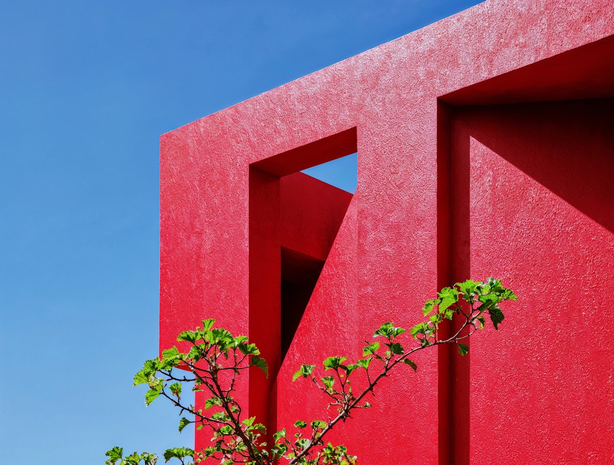 A vivid house with blue sky