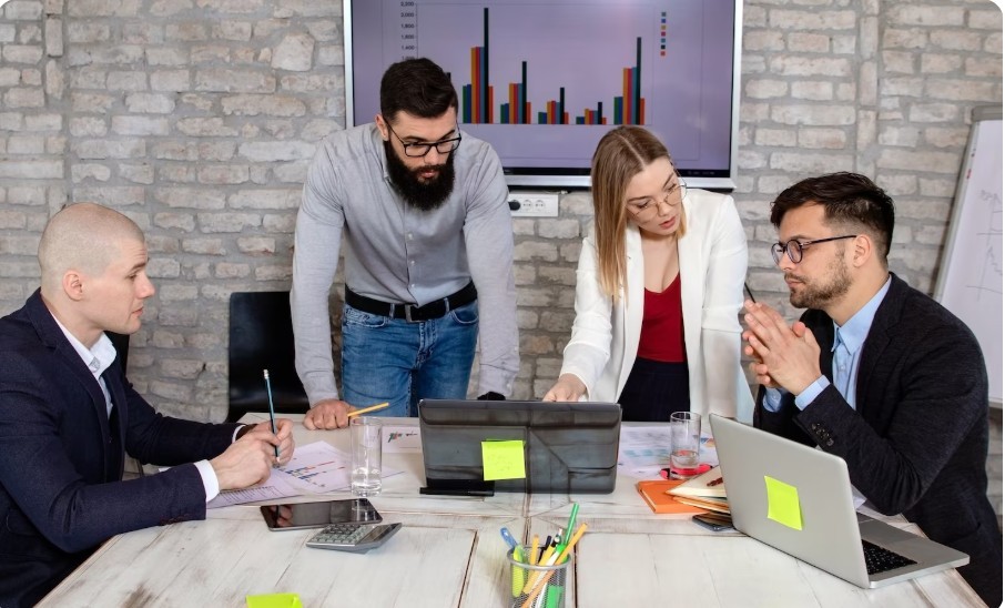 business meeting about hiring strategy