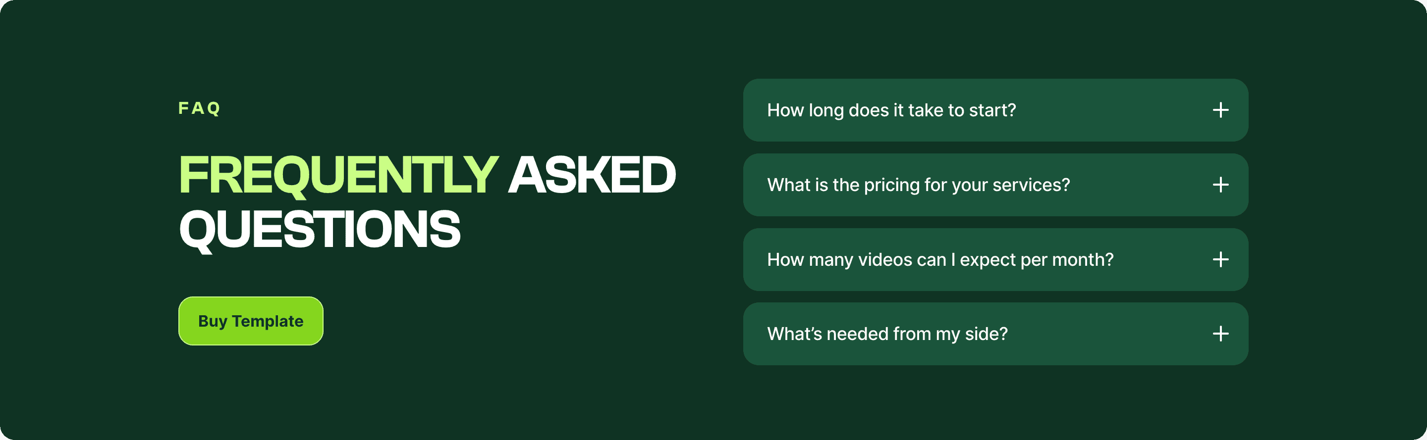 FAQ section FORYOU template