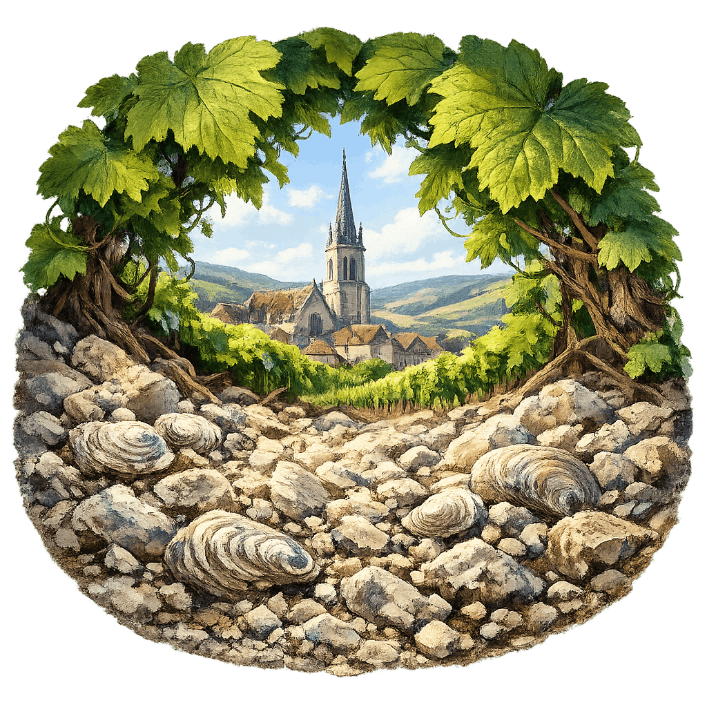 Detailed graphic of the Chablis wine region.