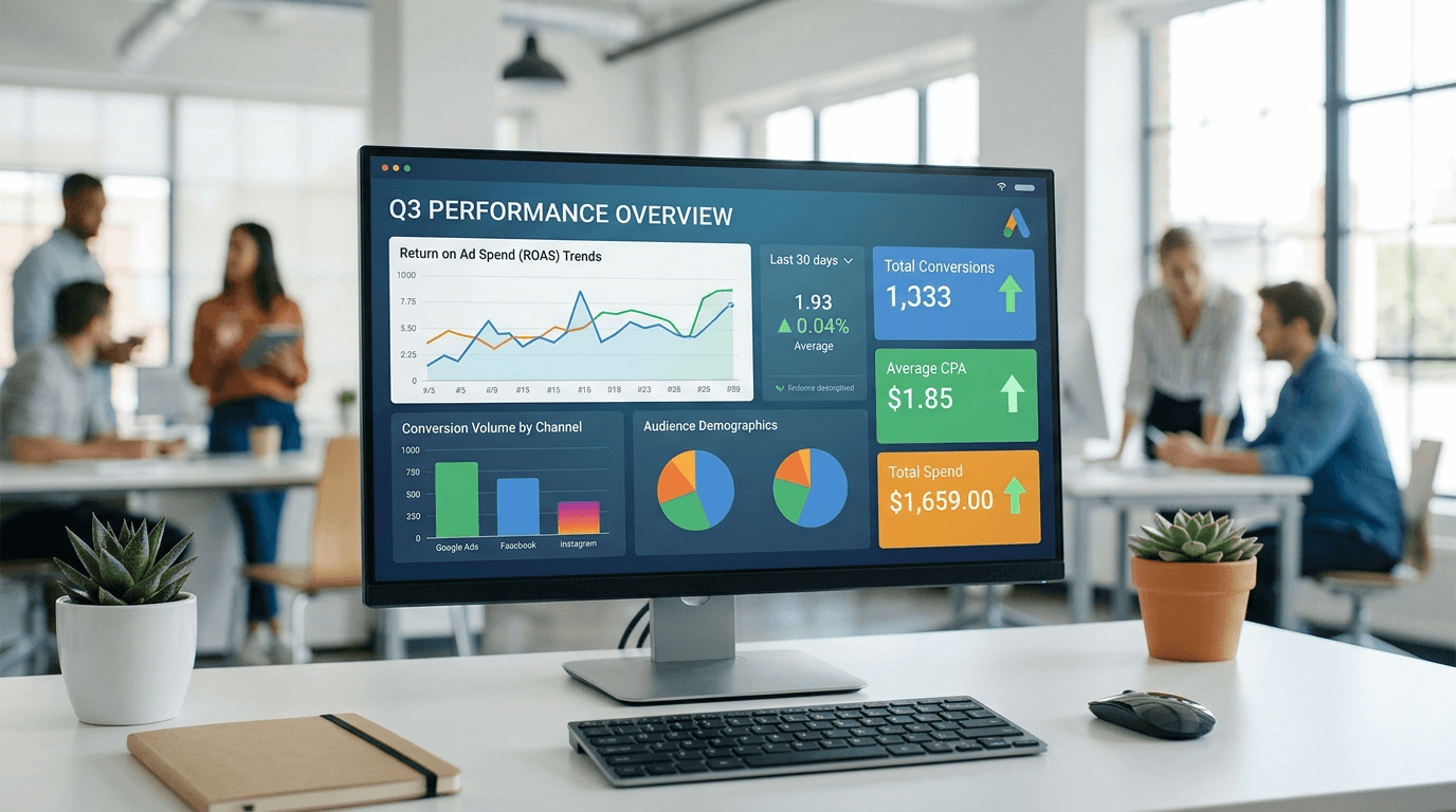 Digital advertising performance analytics dashboard
