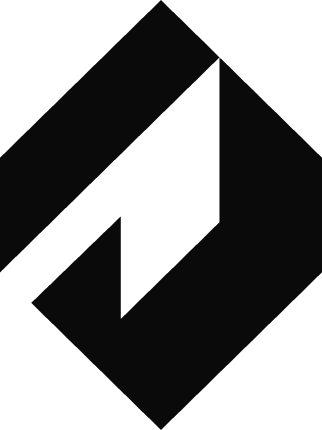 Black and white square logo featuring a minimalist design.