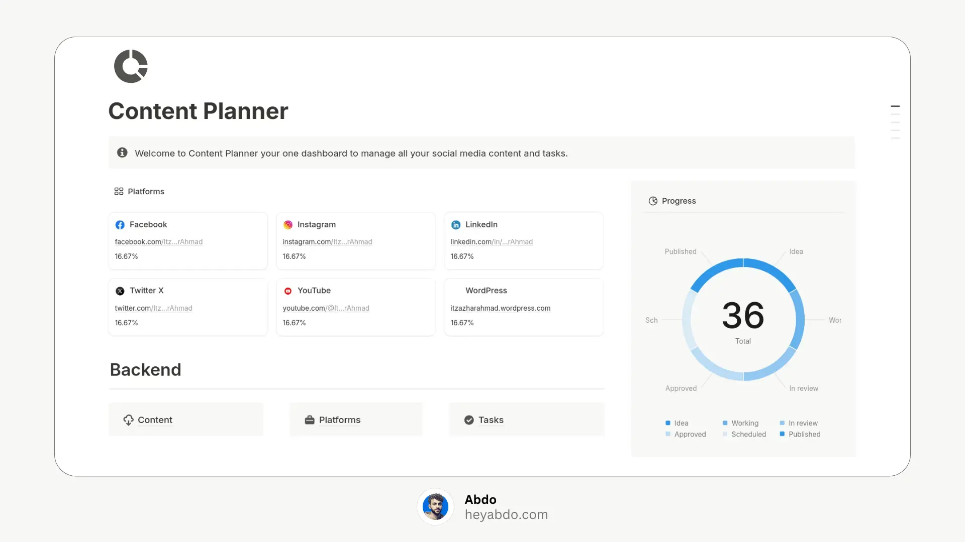 Notion Social Media Content Planner