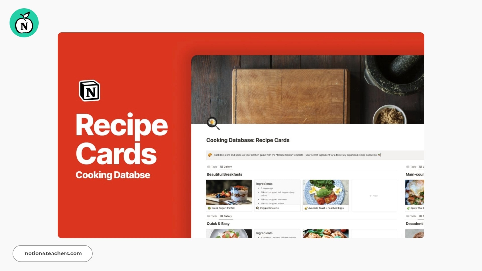 Cooking Database Recipe Cards Template