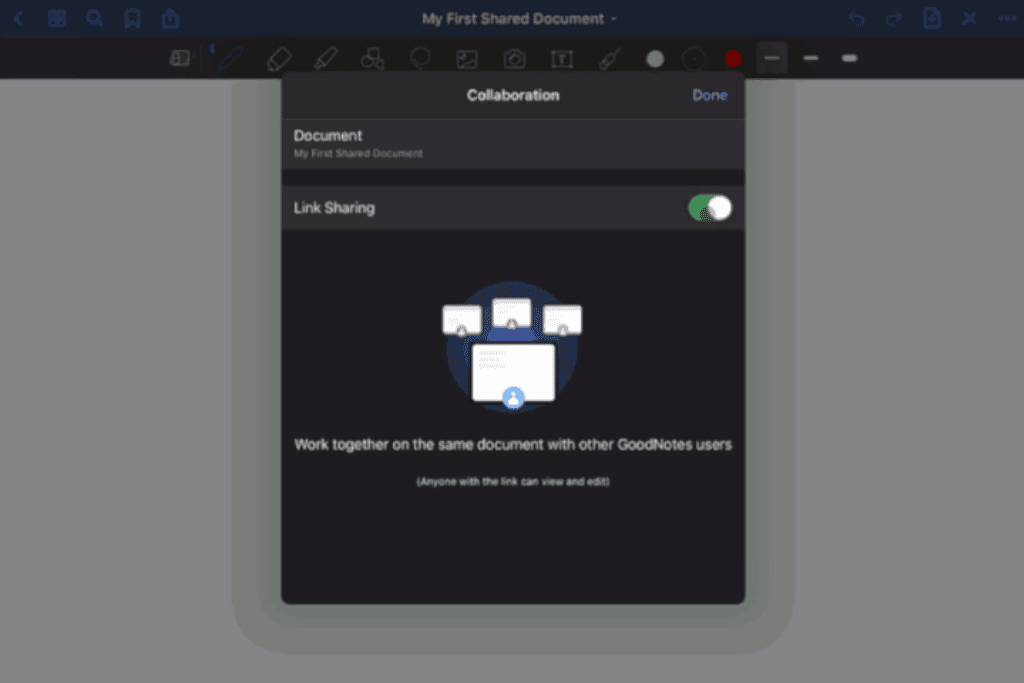 share documents on goodnotes