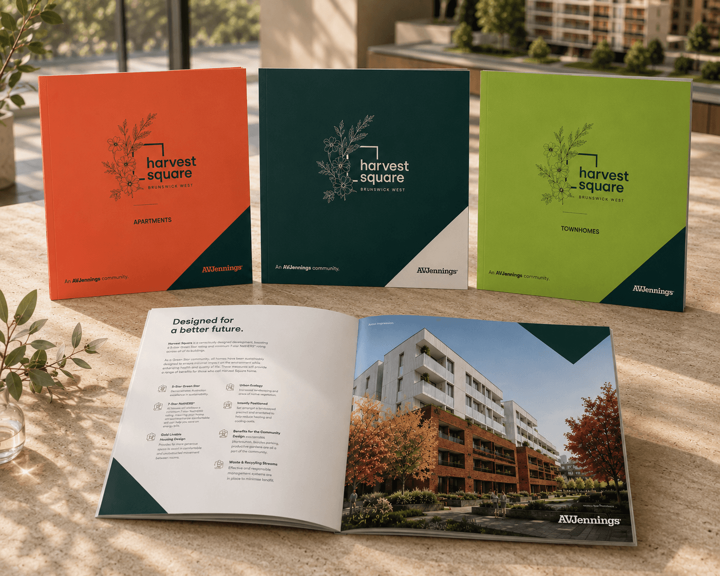 Harvest Square brand collateral mockup