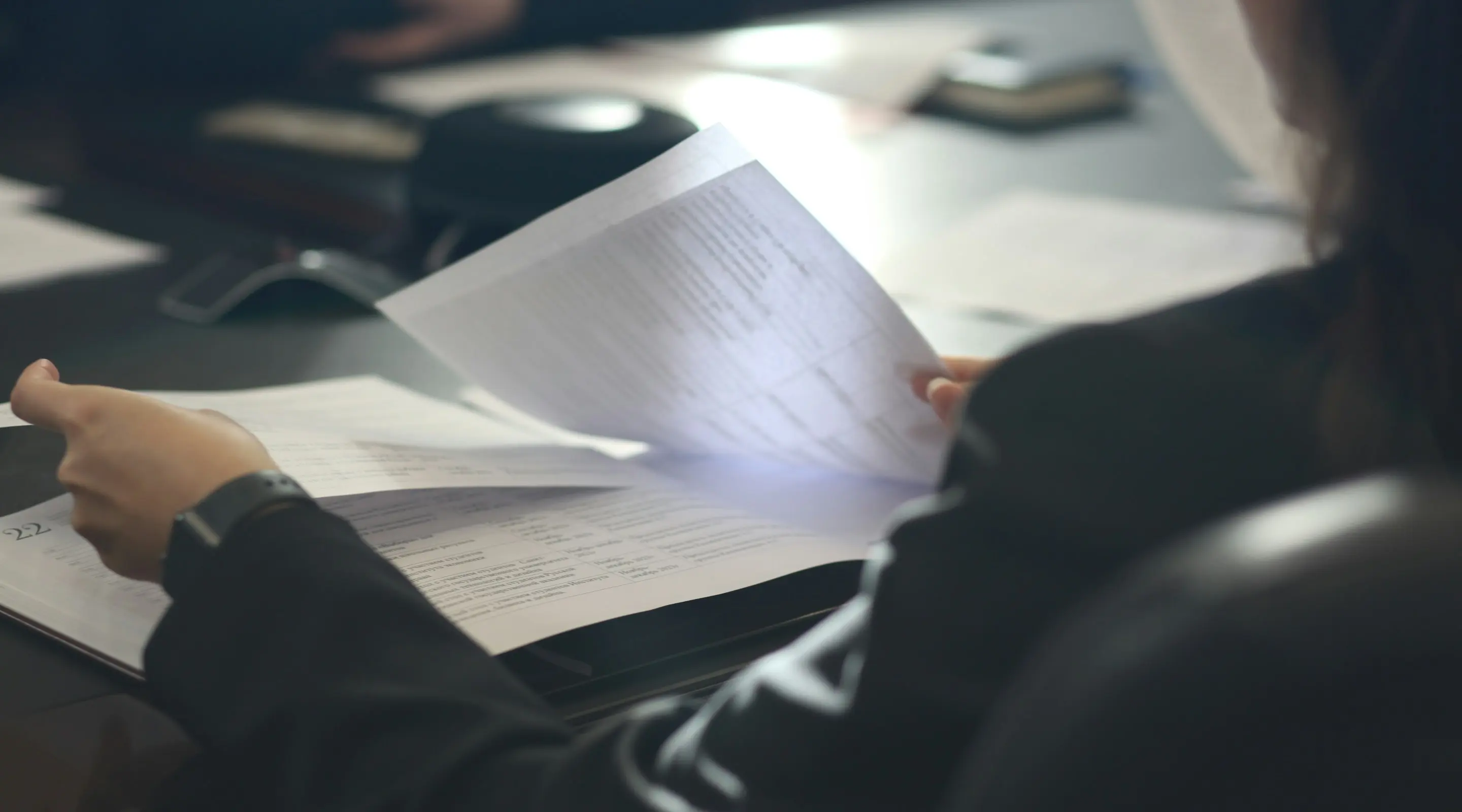 Leafing through paperwork