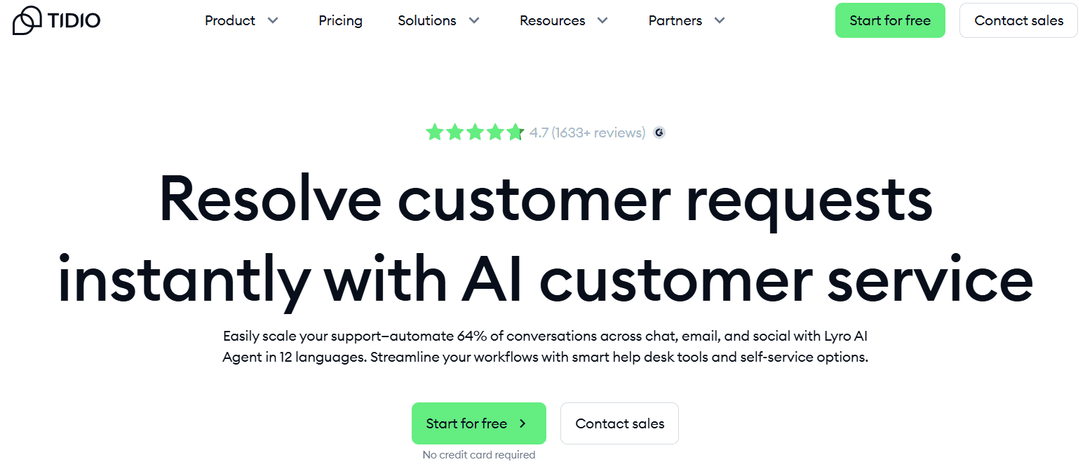 Tidio - Best eCommerce Chatbots