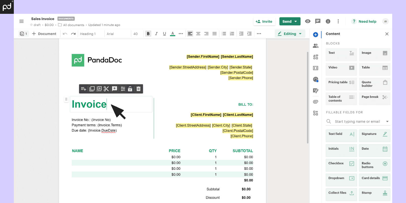 PandaDoc document workflow