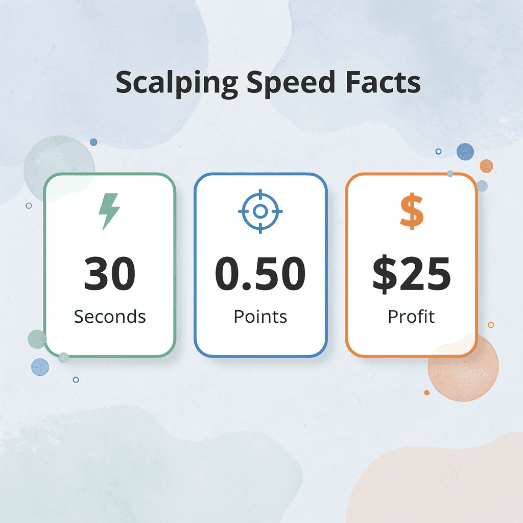Infographic showing scalping speed and profit metrics - Scalping Futures