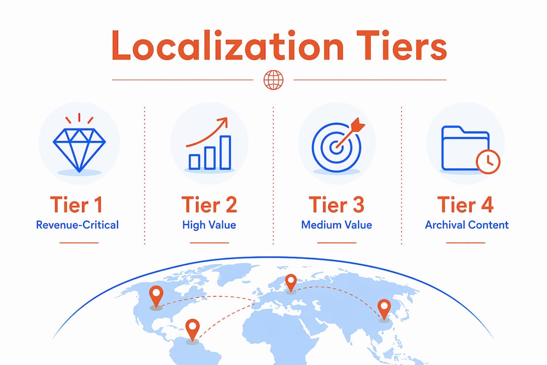 Infographic of localization content tier hierarchy