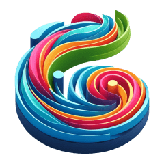 Un número seis colorido y abstracto