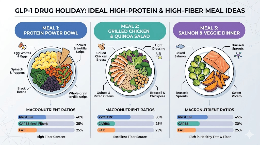Ideal meal composition during GLP-1 medication reset period