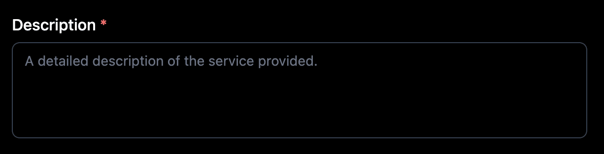 Service description field
