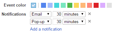 Google Calendar Notifications