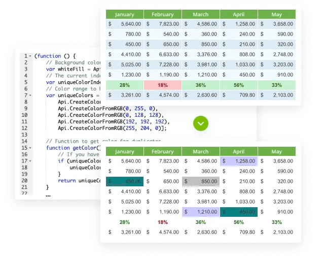 Onlyoffice spreadsheet view
