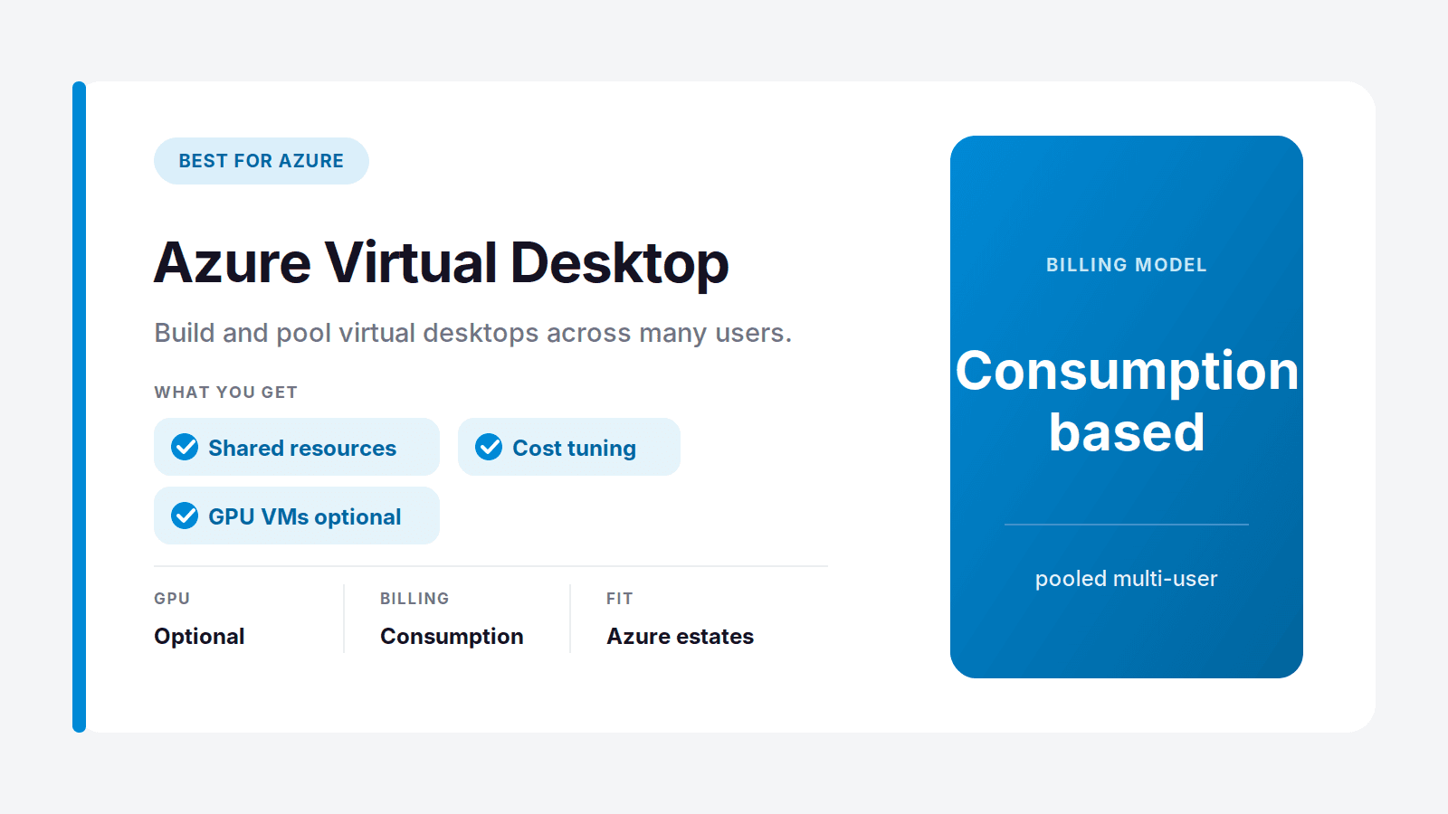 Azure Virtual Desktop consumption-based cloud desktops for multi-user Microsoft environments