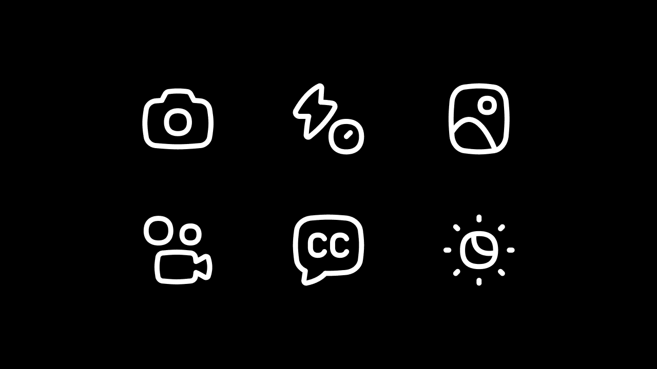 Flex Line Photo and Video Icon Set