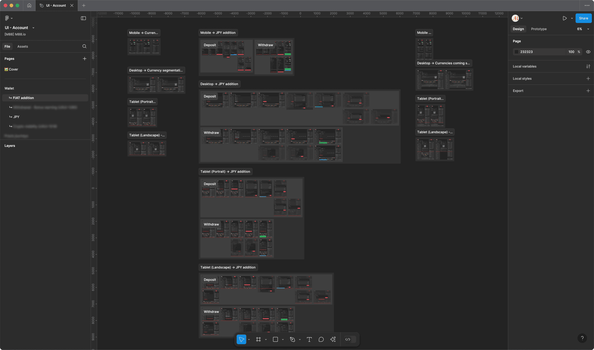 M88.io's account mockups page