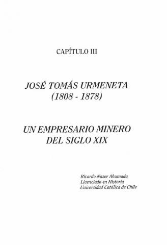 José Tomas Urmeneta: un empresario minero del siglo XIX