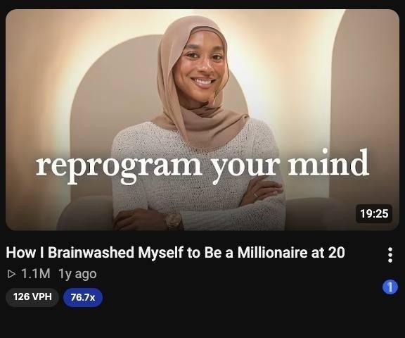The video at 1.1 million views, a 76.7x outlier