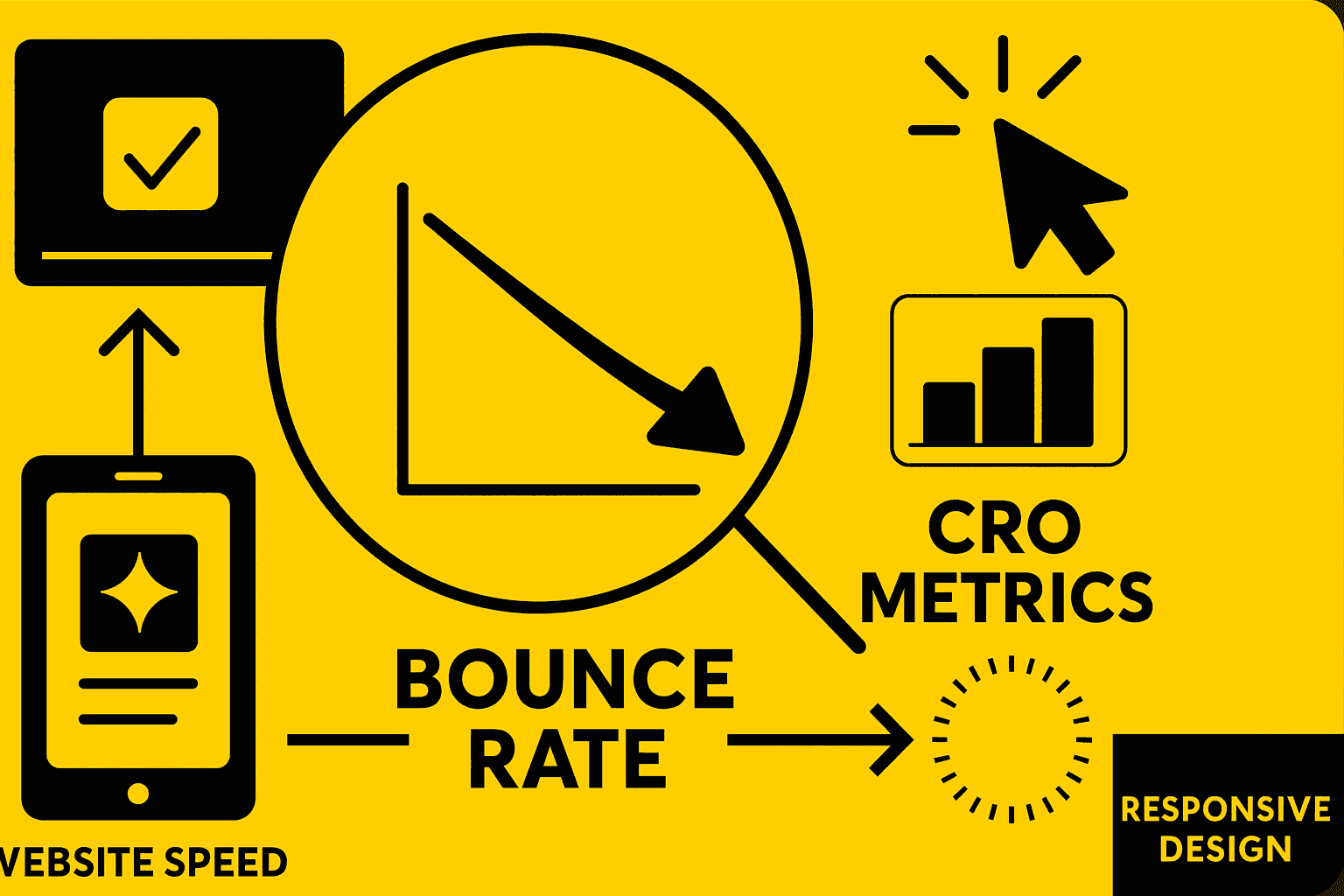 Line chart comparing conversion rates against page load times for business websites.