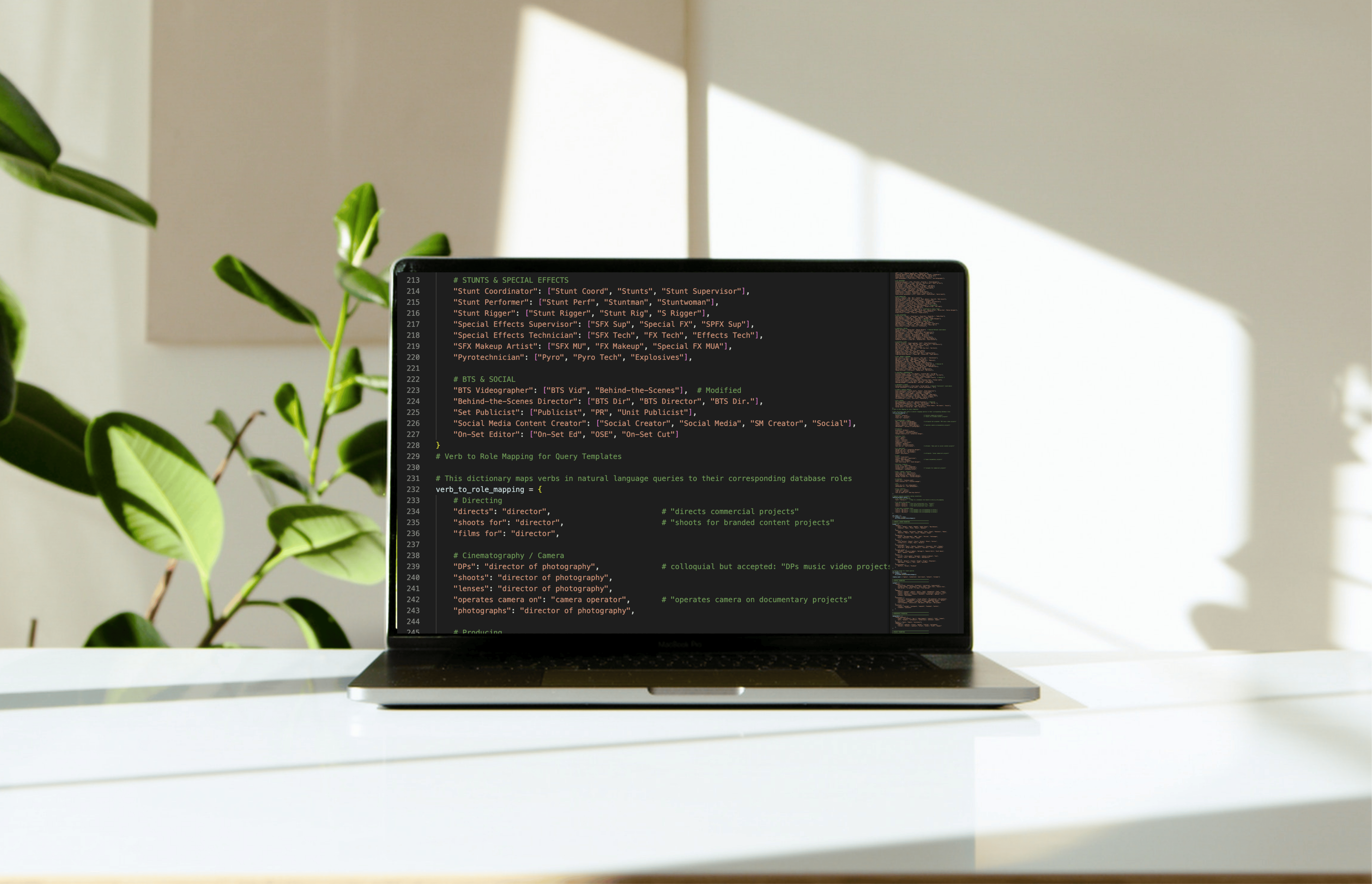 A mockup for a Macbook place on a table for a hair salon website