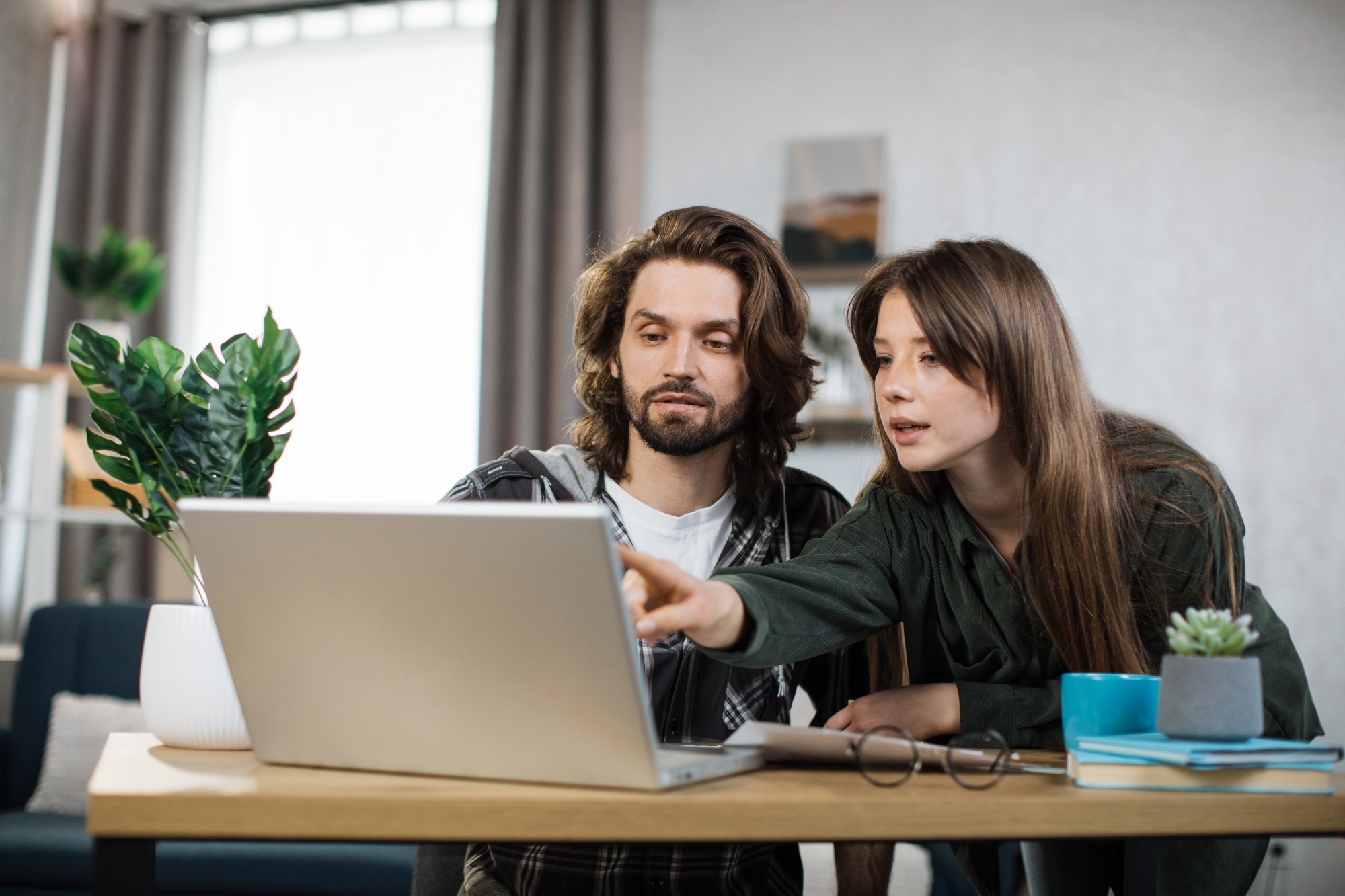 Business owners reviewing their marketing plan