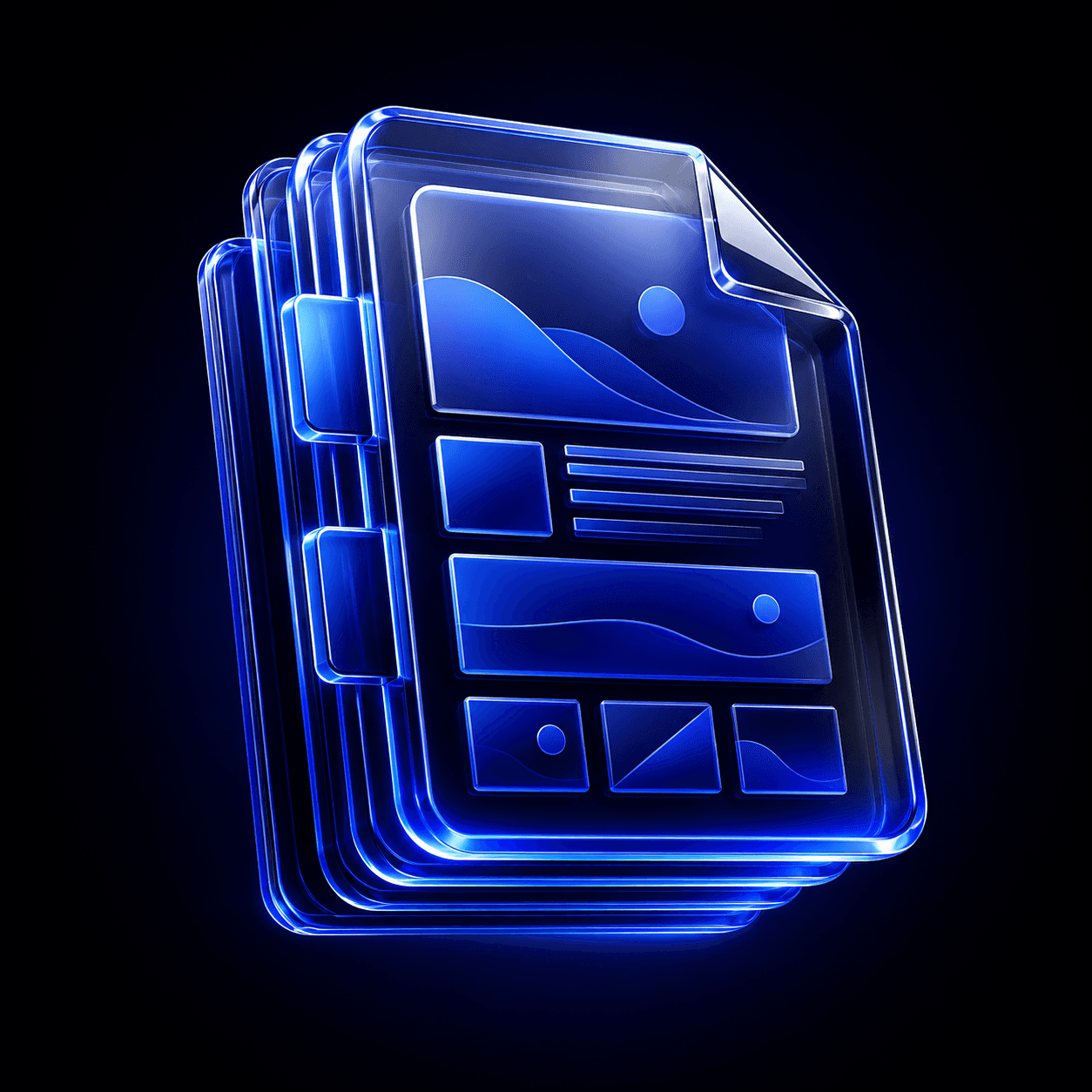 Glossy blue glass Profile PDF Pack icon