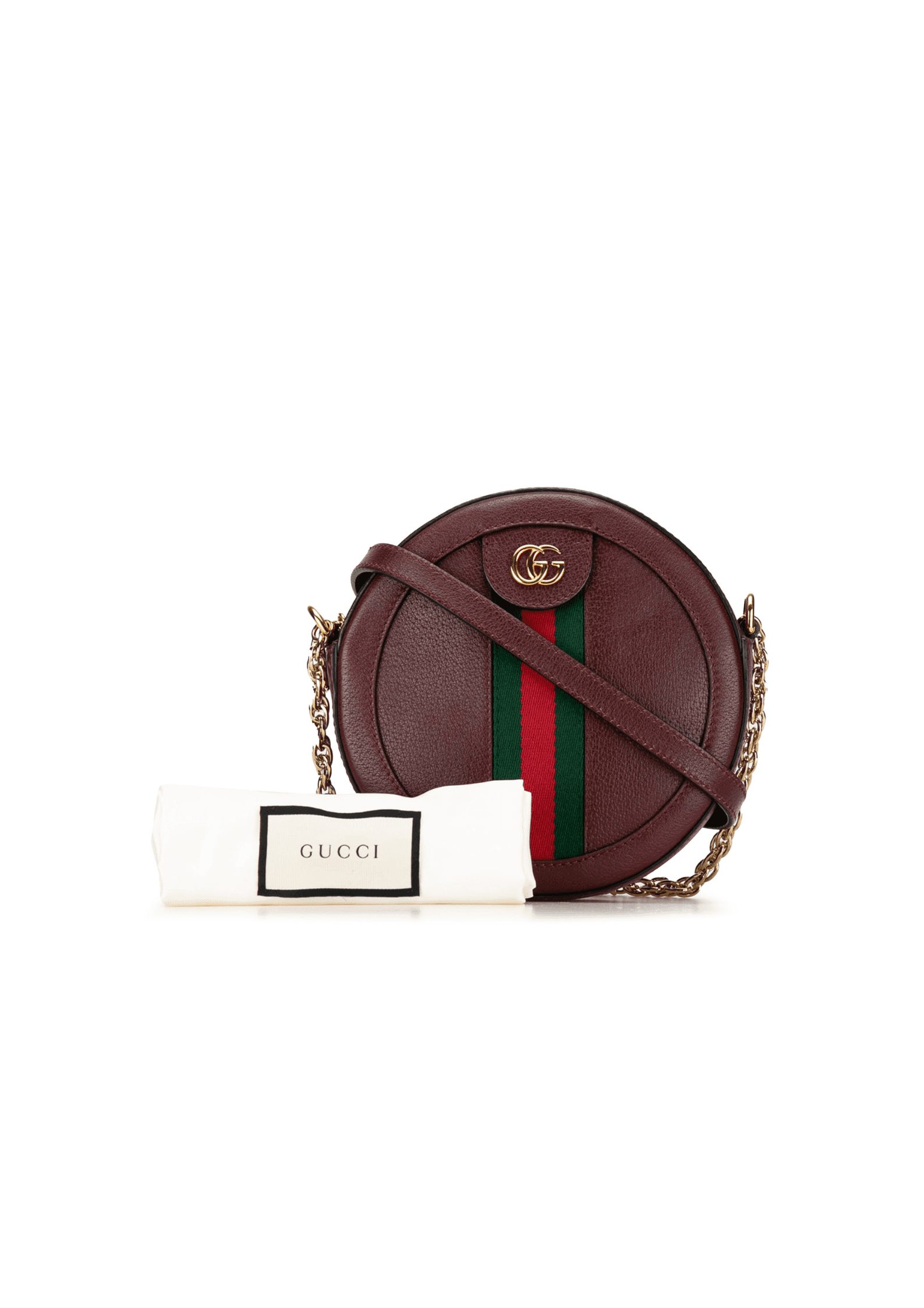 Gucci Mini Round Ophidia Leather Crossbody Bag