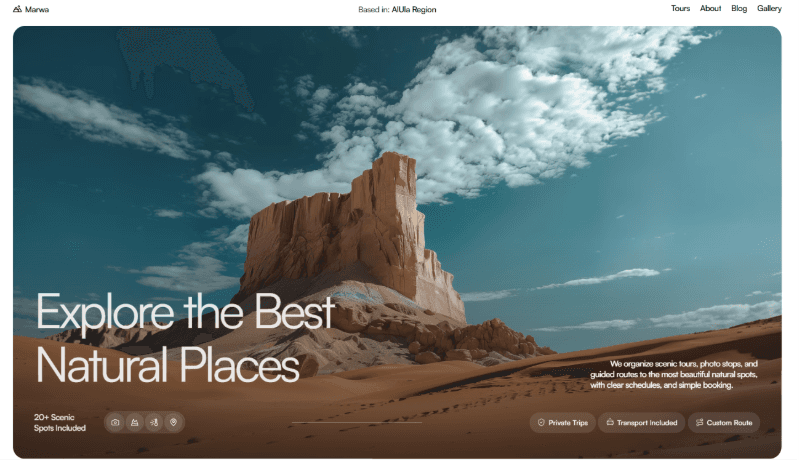 Marwa Framer Travel Templates