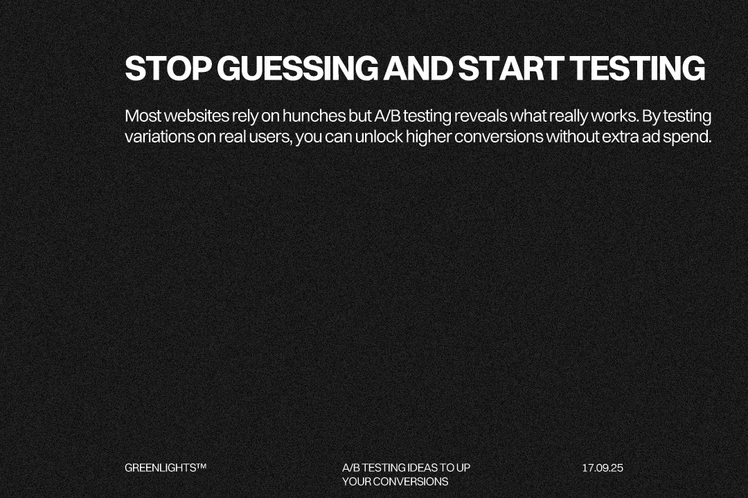 AB testing ideas to increase conversion rates by comparing real user behavior across webpage variations