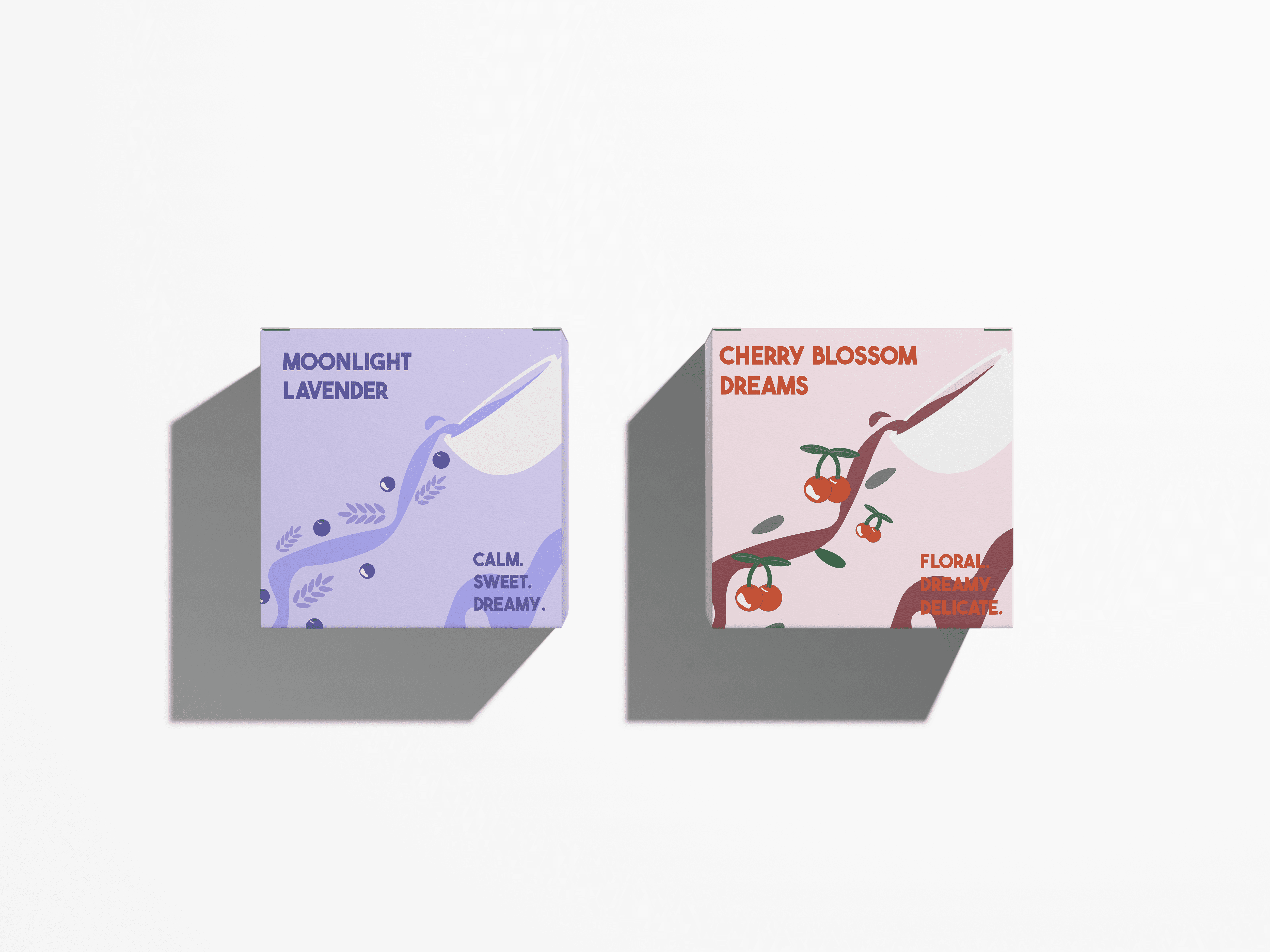 Pastel ice cream packaging design with retro typography on pink background