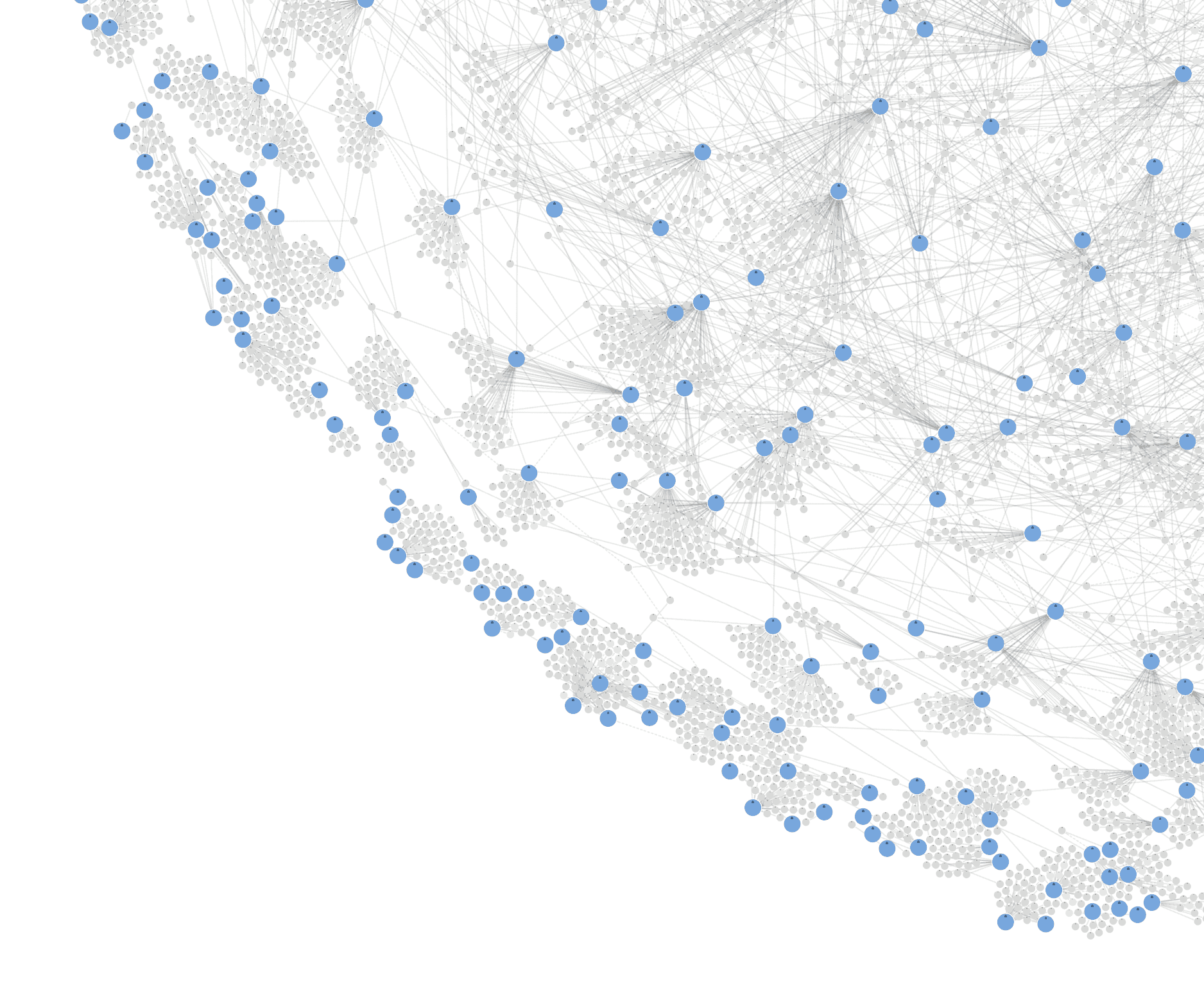 6DEGREES full-scale ownership network map showing connections across thousands of entities