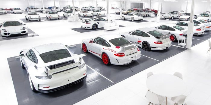 "The White Collection" of 56 porsches