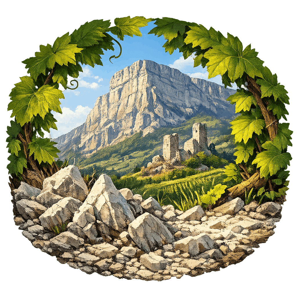 Detailed graphic of the Chignin wine region.