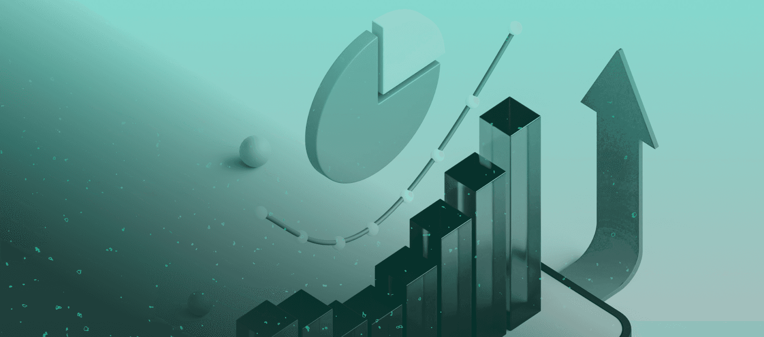 Rising bars, a climbing trend line and an upward arrow, the conversion lift state-evaluated campaigns deliver over simple triggers.