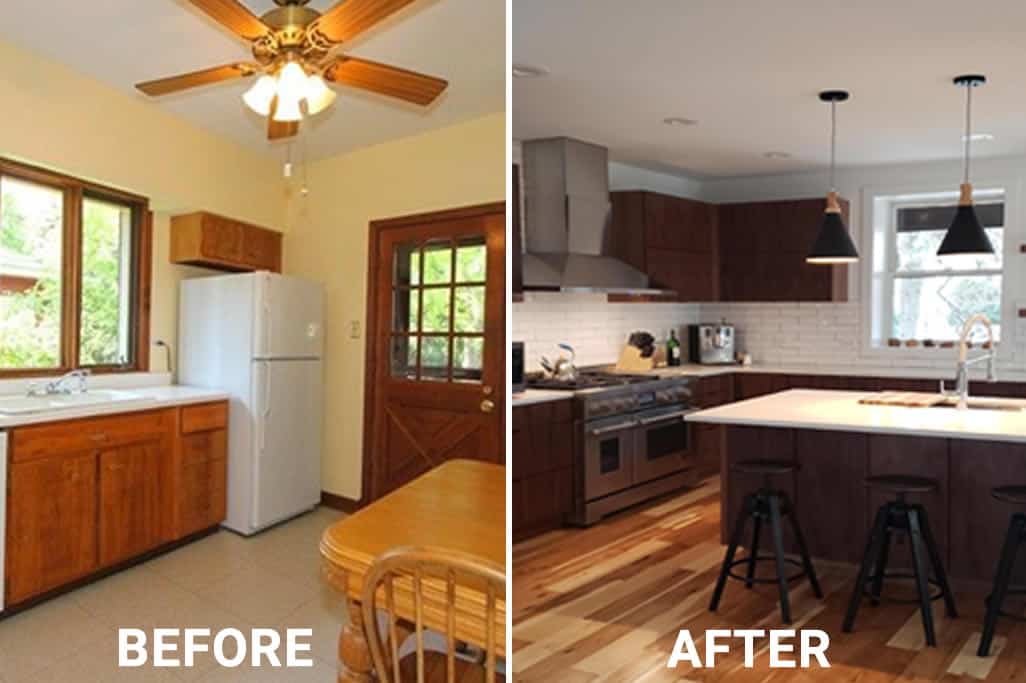 before/after kitchen remodel