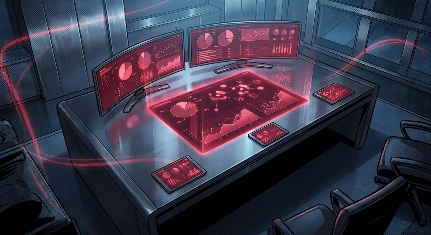 RockN' Socials digital marketing agency's futuristic data analysis setup.