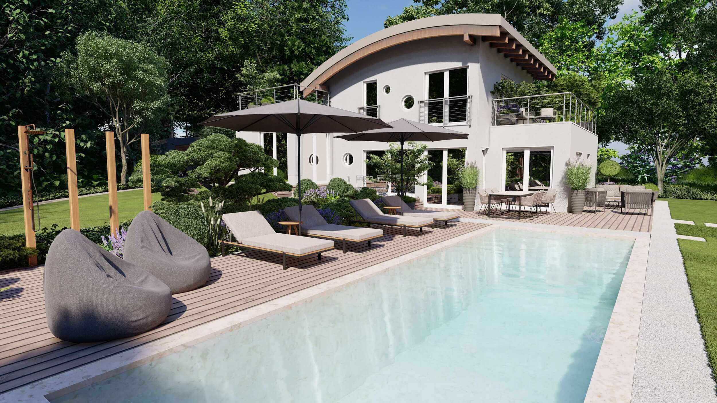 Poolside lounging