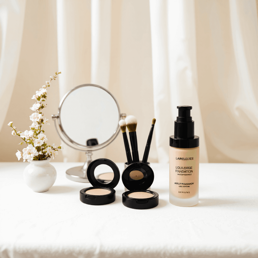 product photography of bottle of liquid foundation
