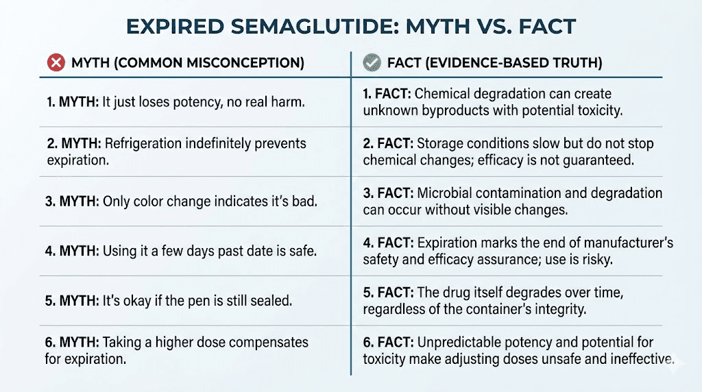 Common myths about expired semaglutide versus the medical facts